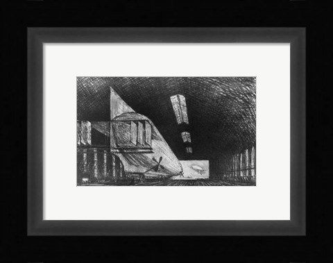 Framed In the Zeppelin Shed, Leipzig Print