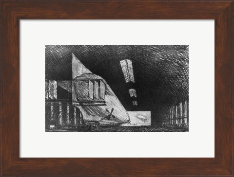 Framed In the Zeppelin Shed, Leipzig Print