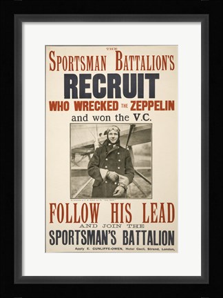 Framed Sportsman Battalion's Recruit Poster Print