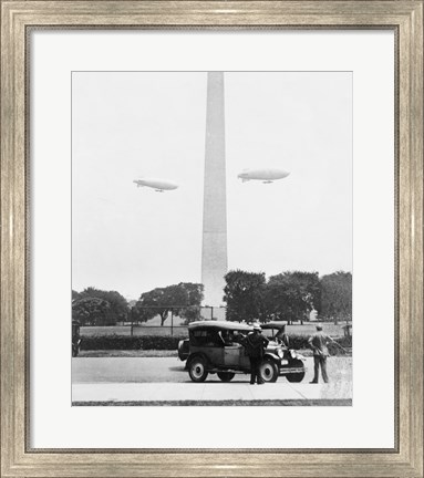 Framed U.S. Army Blimps, Passing over the Washington Monument Print