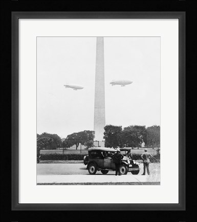 Framed U.S. Army Blimps, Passing over the Washington Monument Print