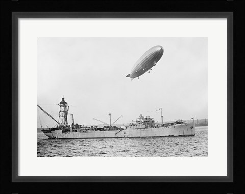Framed U.S.S. Patoka and Shenandoah Blimp Overhead Print