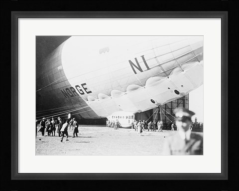 Framed Norge Blimp Leaving Hanger Print