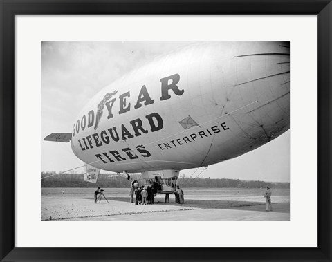 Framed Goodyear Blimp at Washington Air Post, 1938 Print