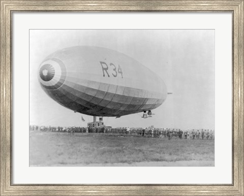Framed Landing of British Dirigible R-34 at Mineola, Long Island, N.Y. Print