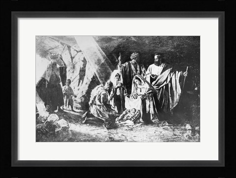 Framed Nativity in Palestine Print