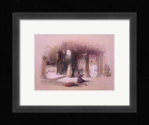 Framed Shrine of the Nativity Bethlehem April 6th 1839 Print