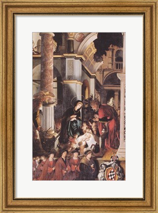 Framed Oberried Altarpiece, The Birth of Christ Print