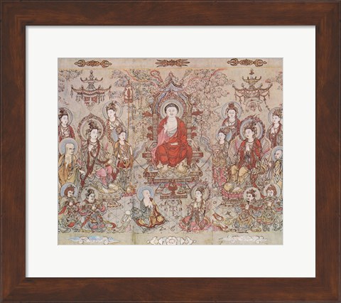 Framed Chang Sheng Wen Buddha Print