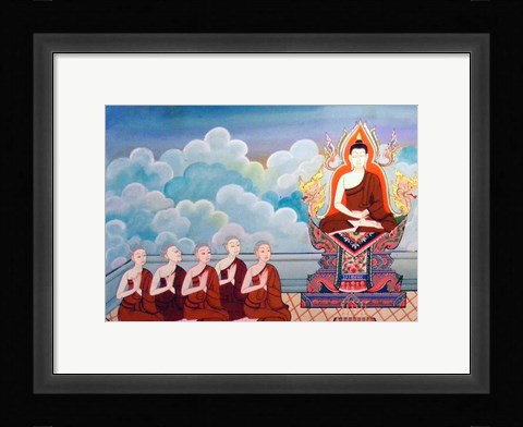Framed Paintings of Life of Gautama Buddha Print
