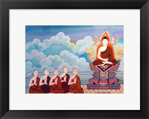 Framed Paintings of Life of Gautama Buddha Print