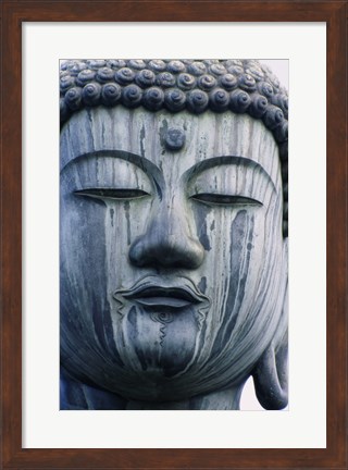 Framed Face of a Buddha Statue, Japan Print