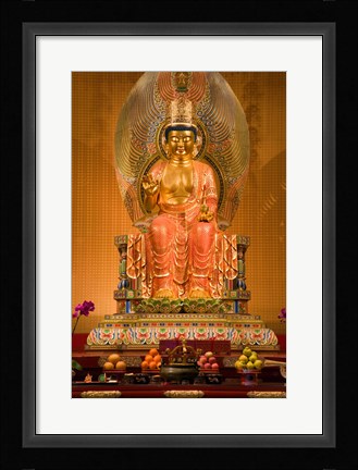 Framed Statue of Buddha in a Temple Print