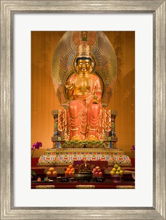 Framed Statue of Buddha in a Temple Print