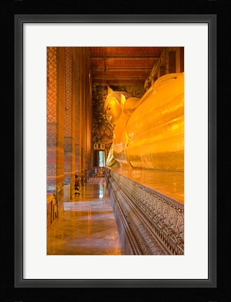 Framed Statue of reclining Buddha in a Temple Print