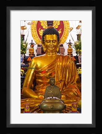 Framed Statue of Buddha in a Temple, Long Son Pagoda, Nha Trang, Vietnam Print