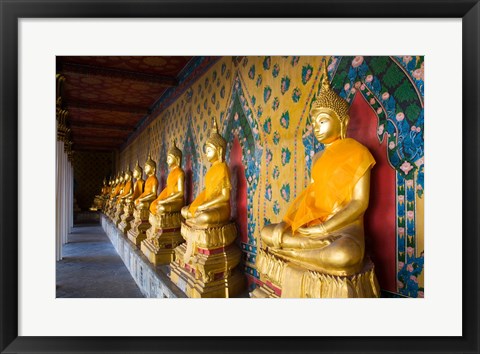 Framed Statues of Buddha in a row, Wat Arun, Bangkok, Thailand Print