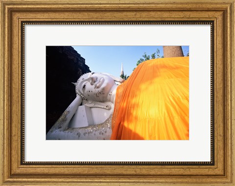 Framed Reclining Buddha, Wat Yai Chai Mongkhon, Ayutthaya, Thailand Print