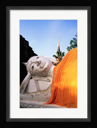 Framed Reclining Buddha, Wat Yai Chai Mongkhon, Ayutthaya, Thailand Print