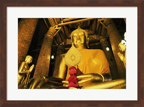 Framed Statue of Buddha, Wat Phanan Choeng, Ayutthaya, Thailand Print
