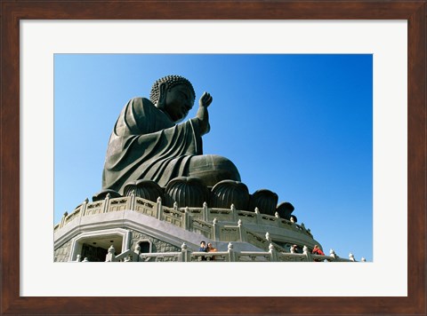 Framed Statue of Buddha, Po Lin Monastery, Hong Kong, China Print