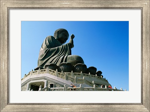 Framed Statue of Buddha, Po Lin Monastery, Hong Kong, China Print