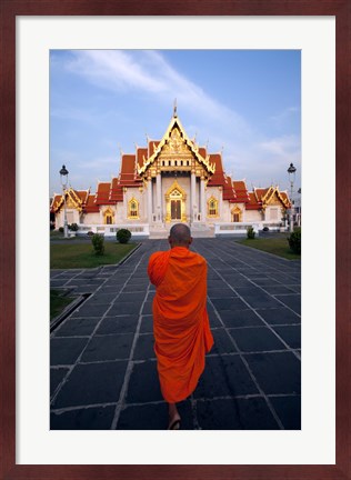 Framed Buddhist Monk at a Temple Print
