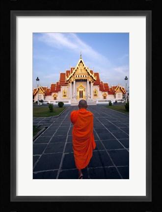Framed Buddhist Monk at a Temple Print