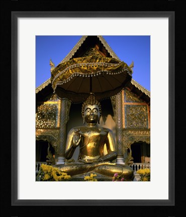 Framed Statue of Buddha, Wat Phra Sing, Chiang Mai Province, Thailand Print