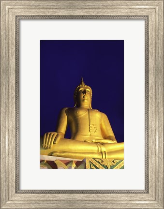 Framed Statue of Buddha, Wat Phra Yai, Ko Samui, Thailand Print
