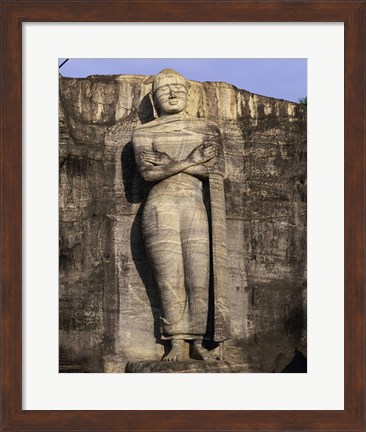 Framed Statue of Buddha carved in a rock, Gal Vihara, Polonnaruwa, Sri Lanka Print