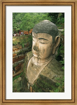 Framed Giant Buddha Statue, Leshan, China Print