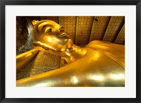 Framed Close-up of the Reclining Buddha, Wat Po, Bangkok, Thailand Print