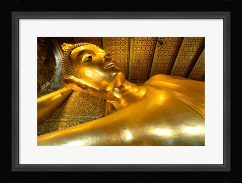 Framed Close-up of the Reclining Buddha, Wat Po, Bangkok, Thailand Print