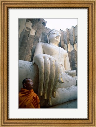 Framed Close-up of the Seated Buddha, Wat Si Chum, Sukhothai, Thailand Print