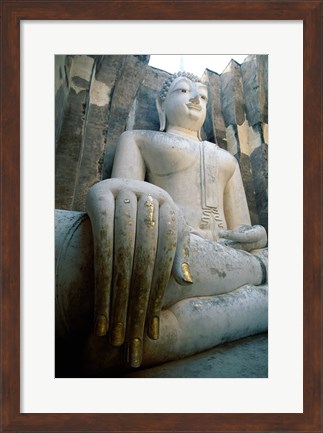 Framed Seated Buddha, Wat Si Chum, Sukhothai, Thailand Print
