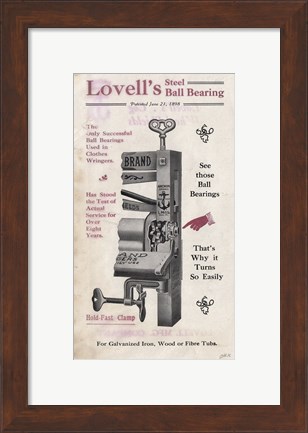 Framed Lovell&#39;s Clothes Wringer Print
