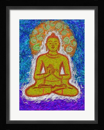 Framed Zen Gogh Buddha Print