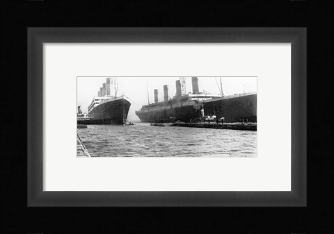 Framed Olympic and Titanic Print