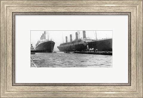 Framed Olympic and Titanic Print