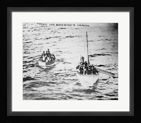 Framed Titanic Life Boats on Way to Carpathia Print