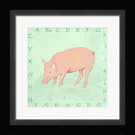 Framed Pig Alphabet Print