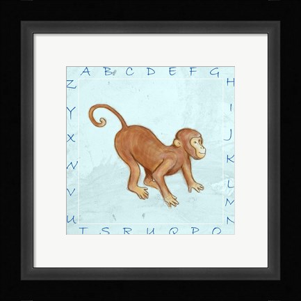 Framed Monkey Alphabet Print