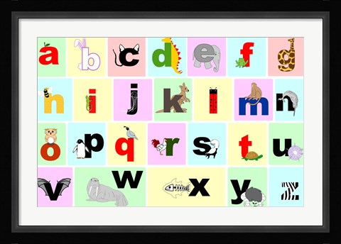 Framed Animal Alphabet Print