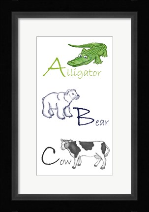Framed ABC Animals Print