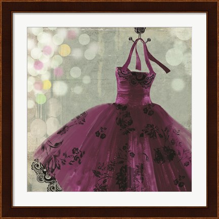 Framed Fuschia Dress I Print