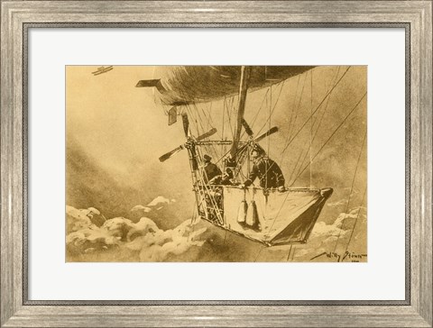 Framed Gondola of the P II Reporting Arrival of a Wright flyer Print