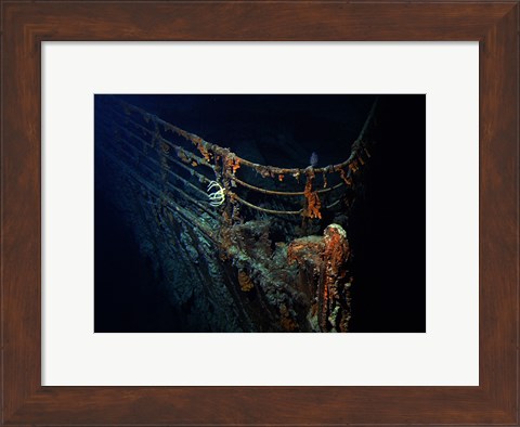 Framed Titanic Wreckage Underwater Print