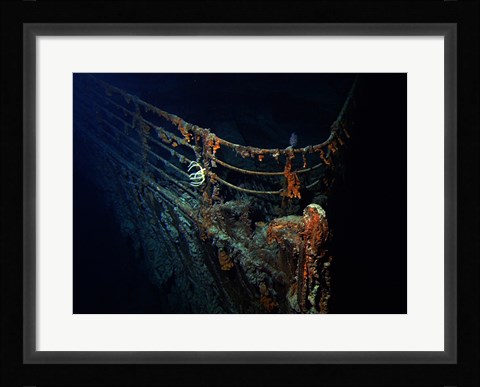 Framed Titanic Wreckage Underwater Print