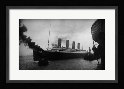 Framed Titanic Leaving Harbor Print